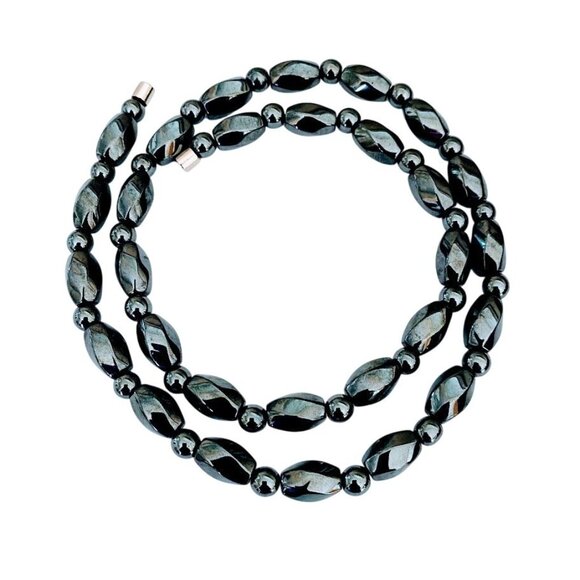 Vintage Hematite Magnetic Therapy Necklace Healing Stones Necklace - Picture 2 of 5